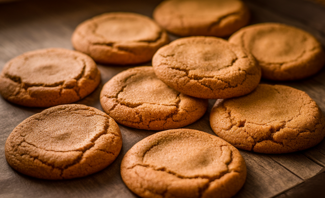 Freshly baked 3-ingredient brown sugar cookies on a white plate, soft and chewy with cracked tops.